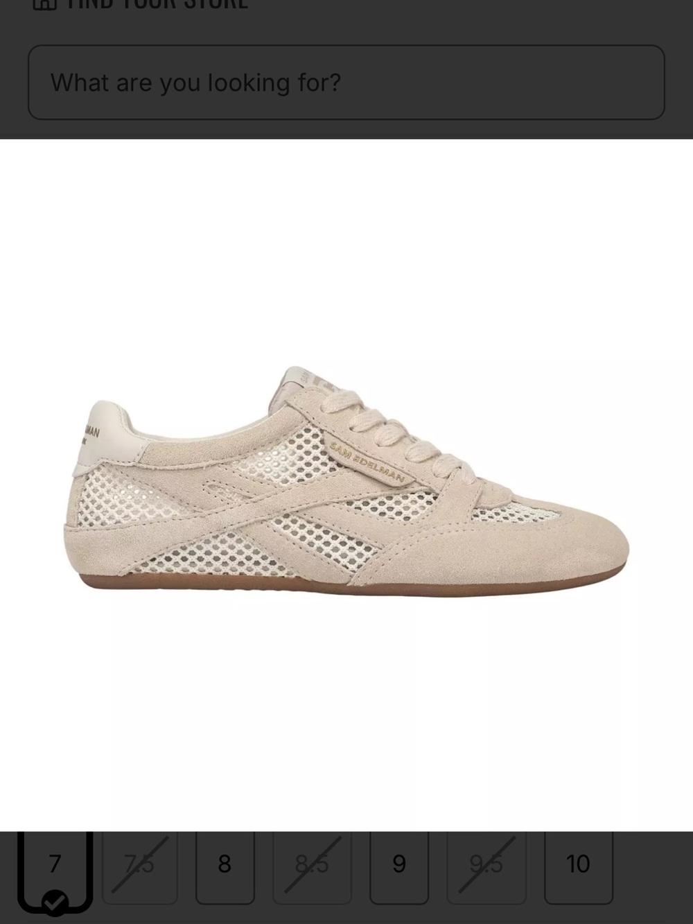 Sam Edelman Beige Mesh & Suede Low-Profile Tobi sneaker